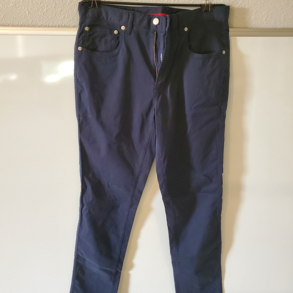 DANIEL CREMIEUX MENS BLUE SLIM FIT PANTS